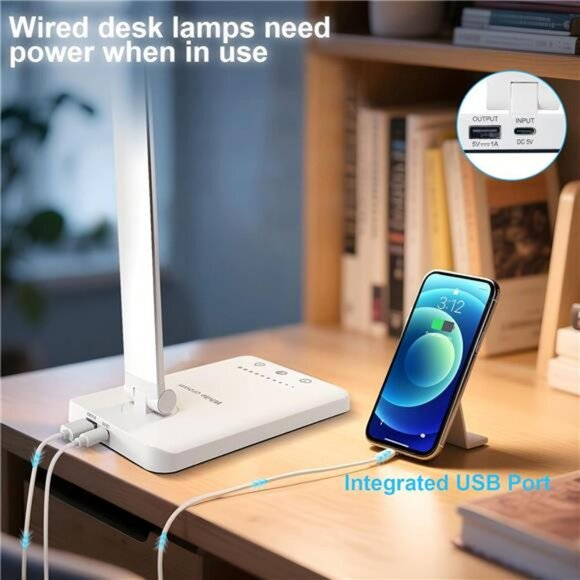 LED Desk Lamp Dimmable Table Light with USB Port 5 Modes Touch Control for Offic - Picture 3 of 7
